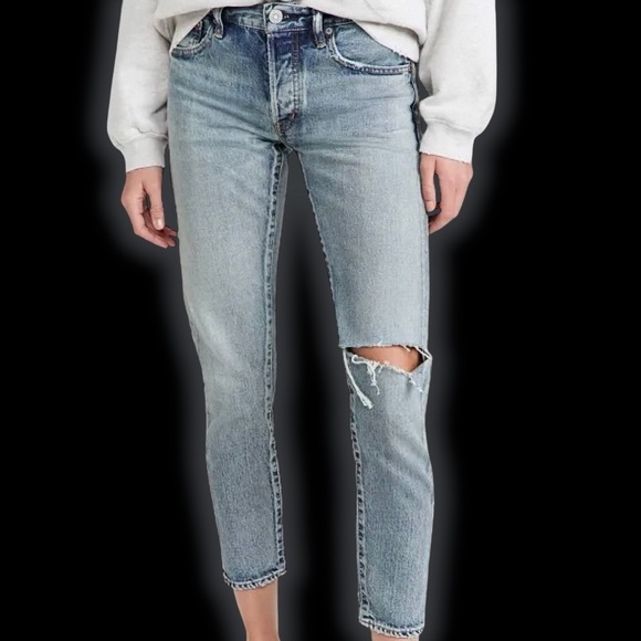 NWT Moussy Vintage ‘Leonard’ Tapered Leg Denim in “Light Blue” Wash Size 23 - Picture 1 of 16
